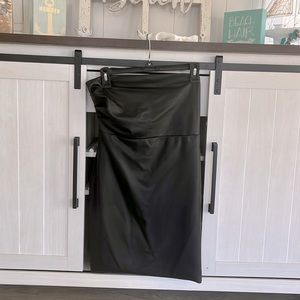 Free People Women's After Hours Strapless Faux Leather Minidress Black size 8